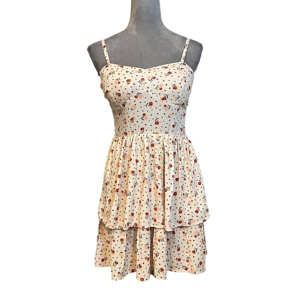 Y2k 2000’s Floral Babydoll Tiered Mini Sundress Cottagecore Summer Festival